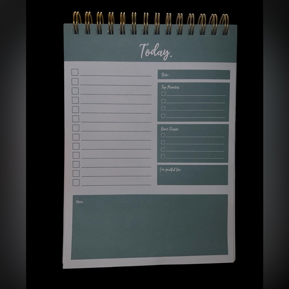 Green Daily Planner Notepad 50 Pages